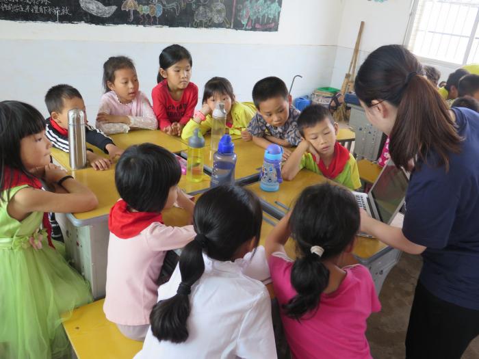 Children were watching an interesting video about Geography