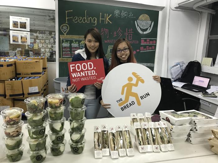 Volunteers at the base after completing their bread run