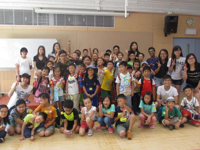 Volunteers and children having a fun day