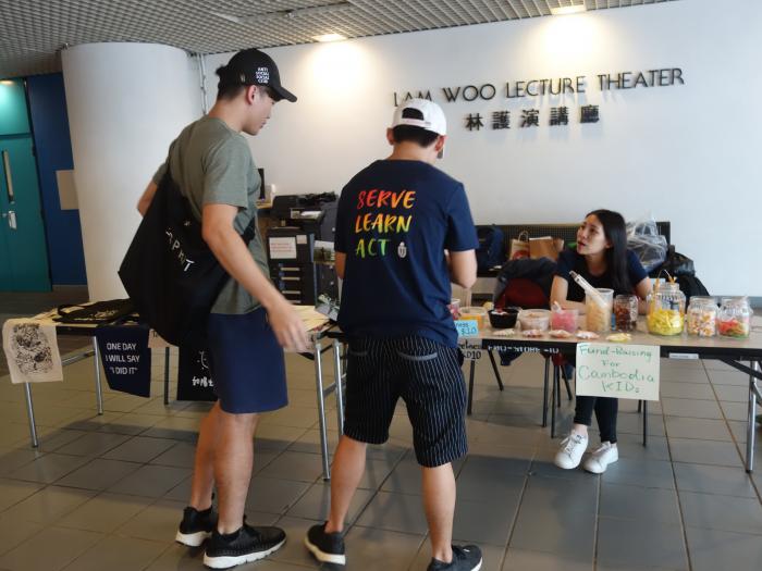 Volunteers promoting the campaign to others