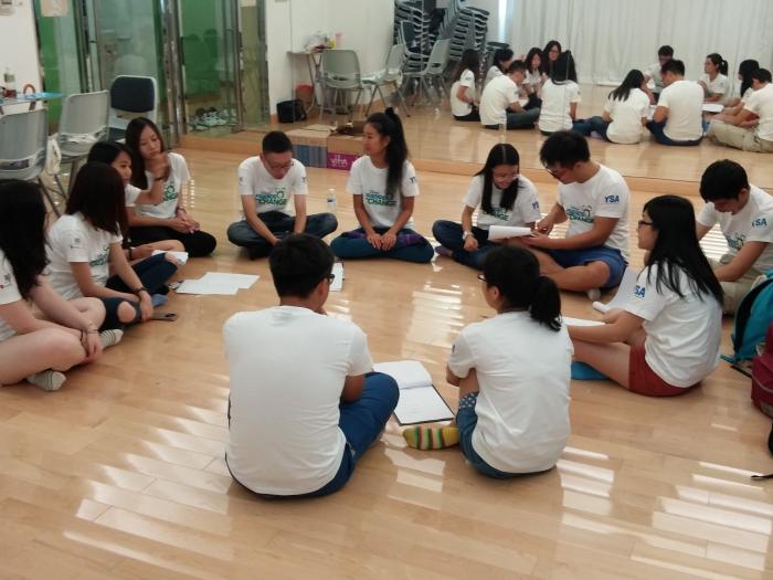 Volunteers preparing for the visit to community shops