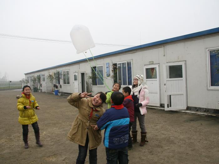 Children were happy when they were playing what they had made