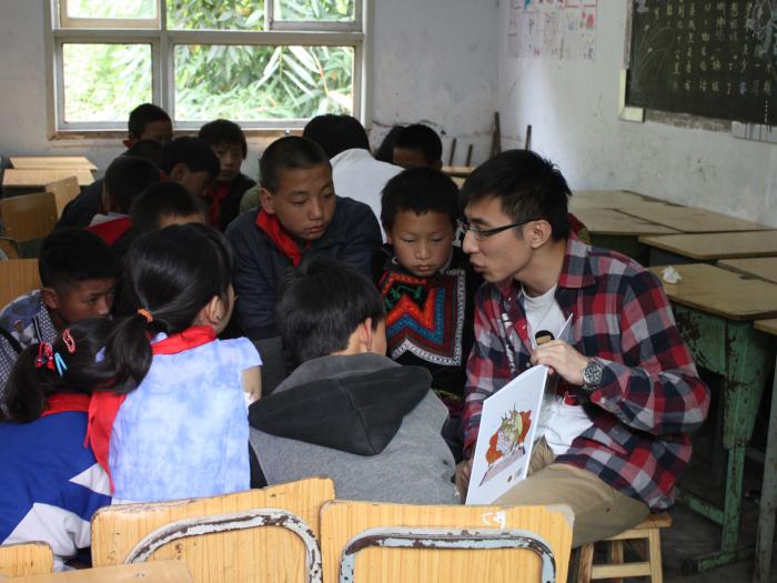 Children listening intently to the story