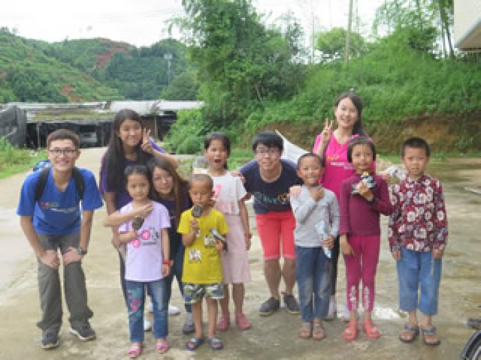 Spending a great time with left-behind children after class