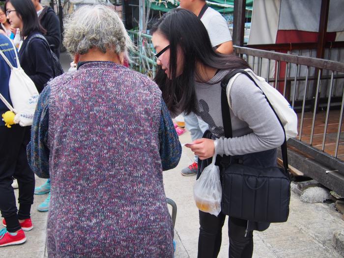 Delivering sweet soups to the elderly.