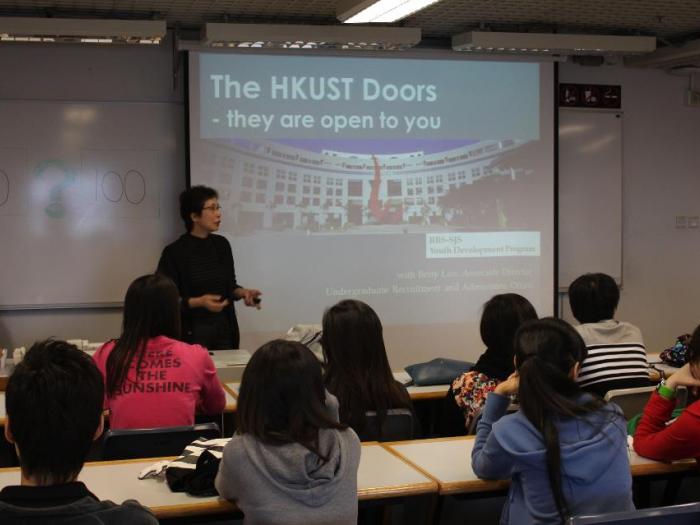 Ms Betty Law conducting a sharing session with the students