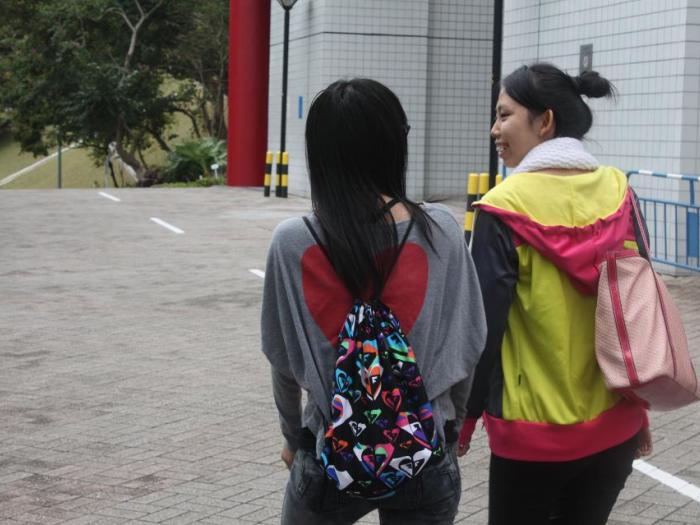 Our student accompanying a mentee in the walk