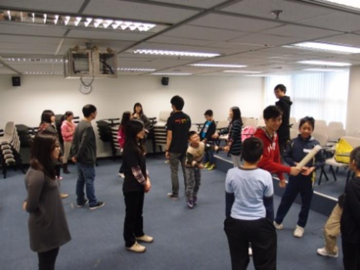 Children having fun during ice-breaking games