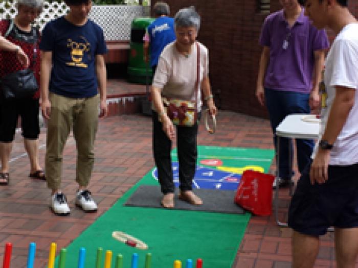 The elderly playing the interesting games