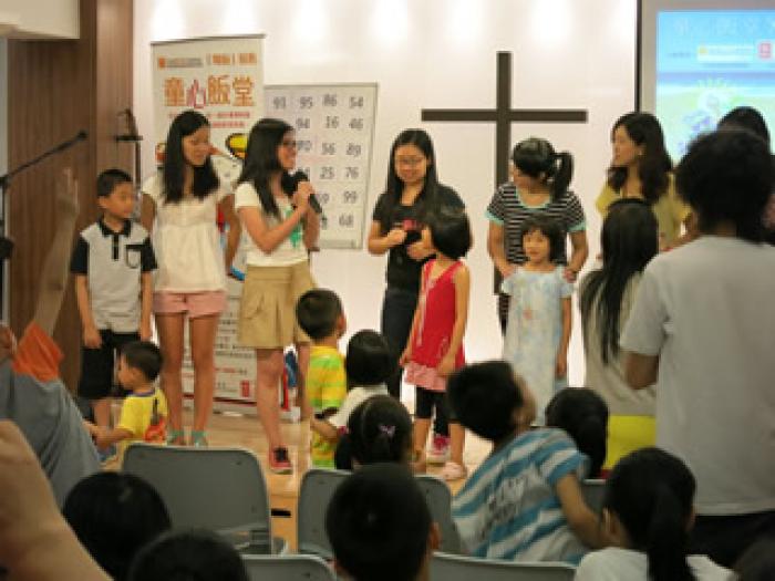 Our volunteers organizing games for the kids