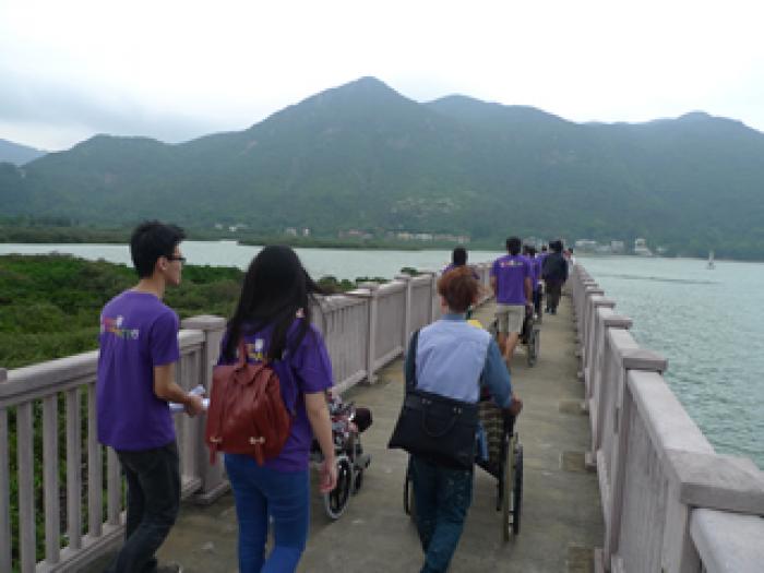 Walking on Tai O Waterfront Promenade