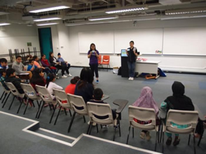 Children paying attention in the workshop