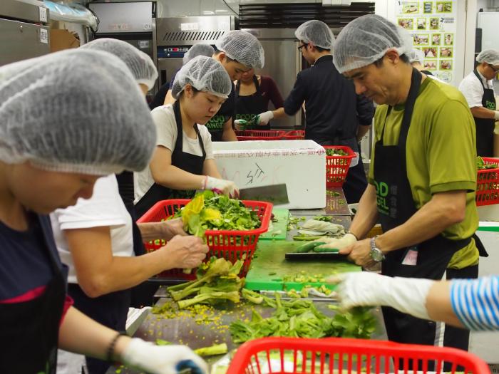 Our students preparing the food ingredients