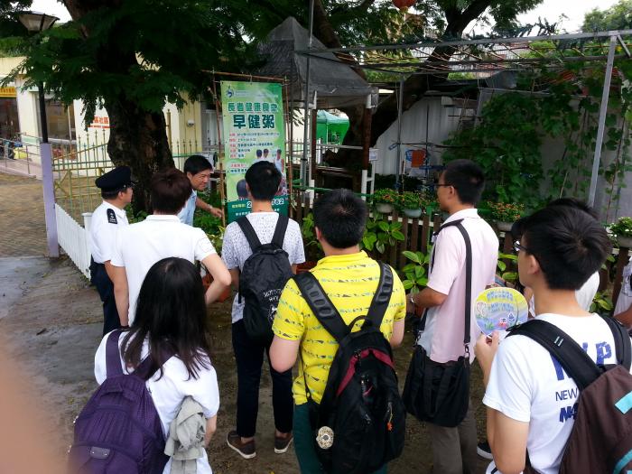 Volunteers visiting a community center in Sai Kung