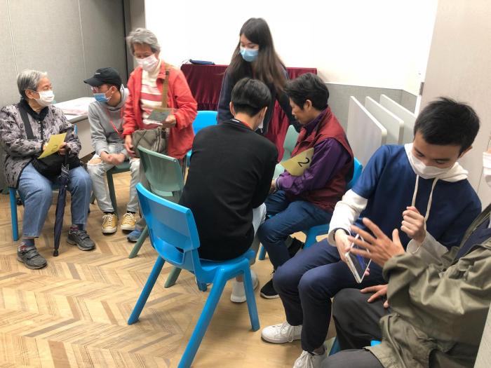 Volunteers spoke to each elderly member individually in small groups