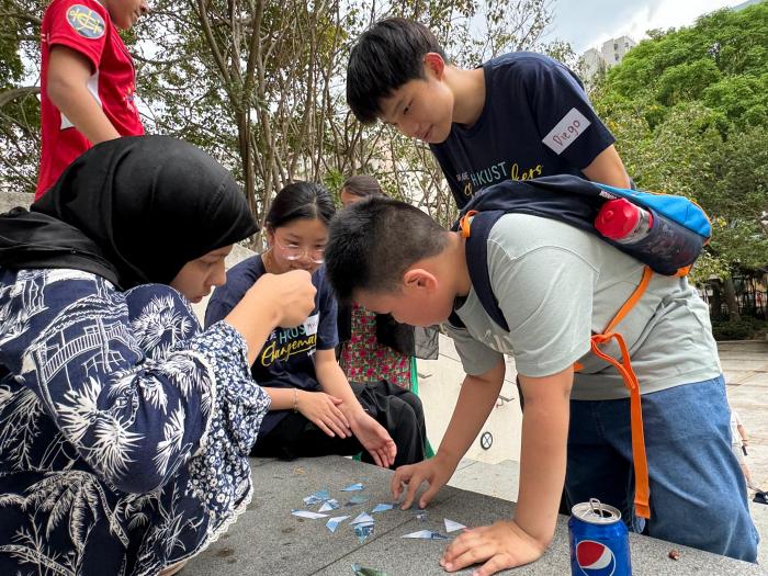 Children working on the checkpoint tasks.