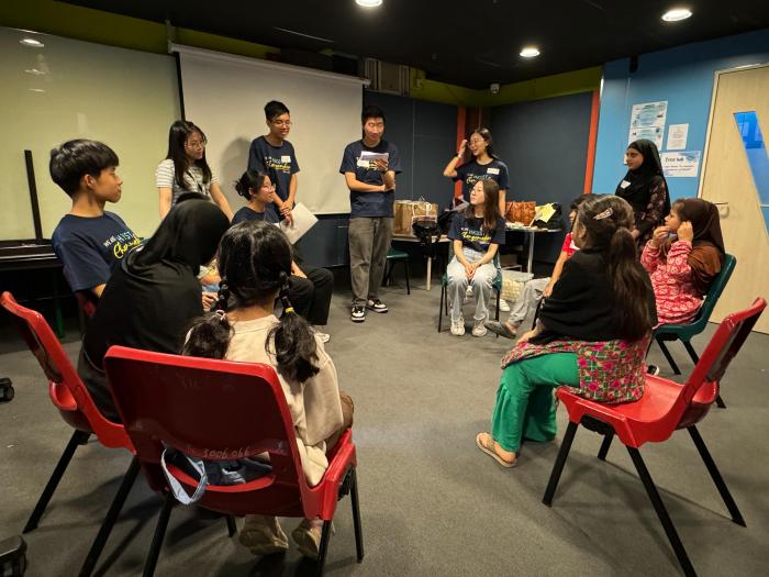 A debriefing session for the children hosted by the Next Changemakers.