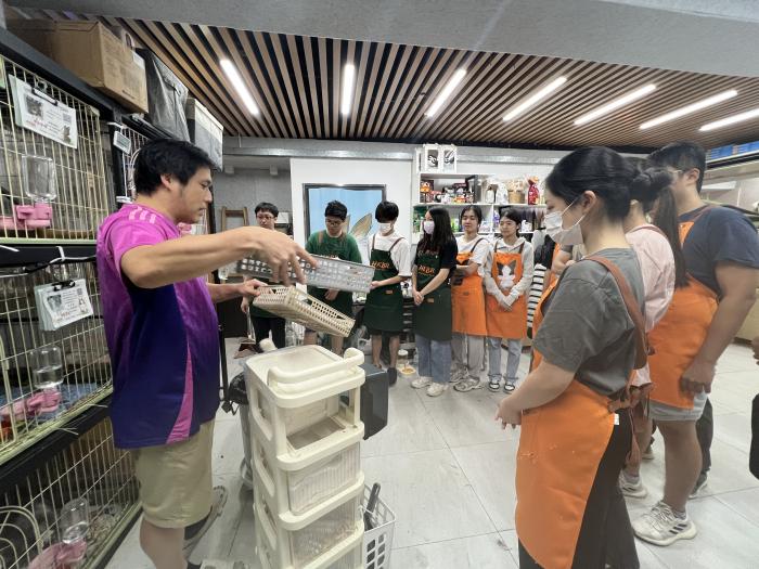 Volunteers helping out in cleaning the bunny shelter