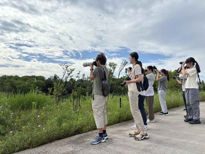Students surveying bird species