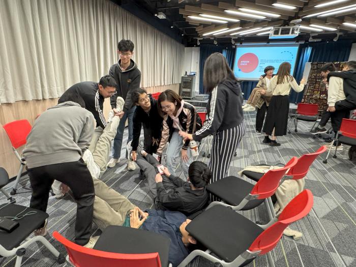 Participants simulating real climate refugee dilemmas through an interactive group challenge