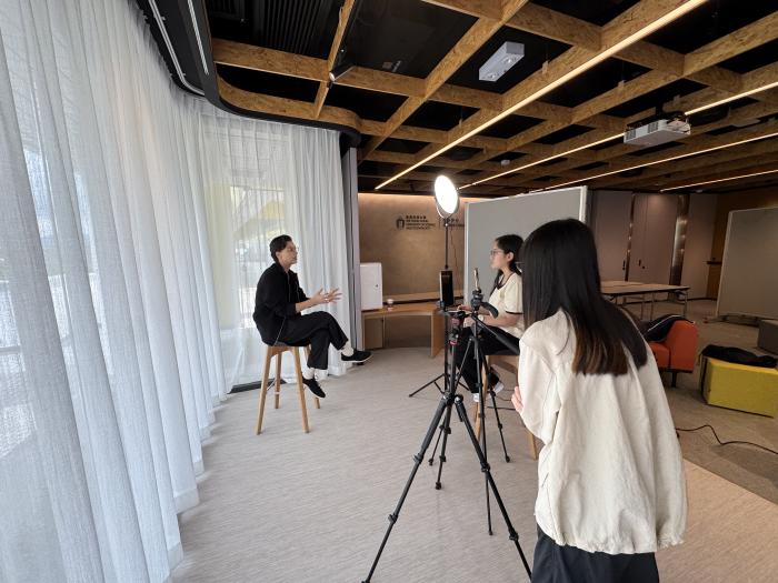 One of the sub-teams conducting an interview in the Alumni Commons