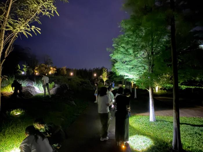 Students conducting night survey at Integral