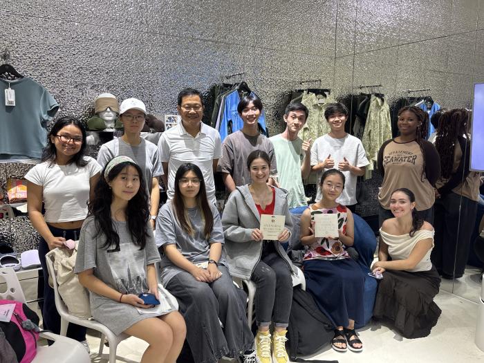 Students visiting Innotier to learn about the antimicrobial fabrics