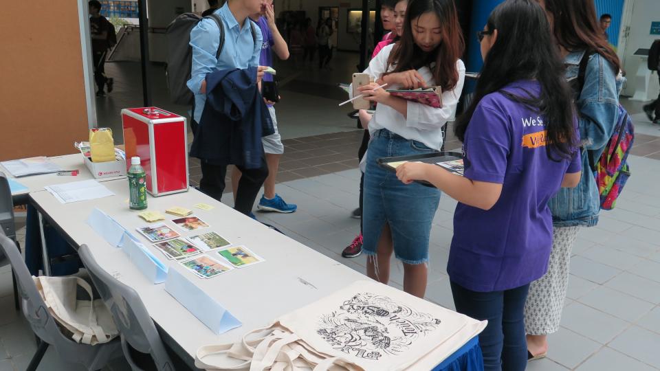 Volunteers promoting the fund-raising event