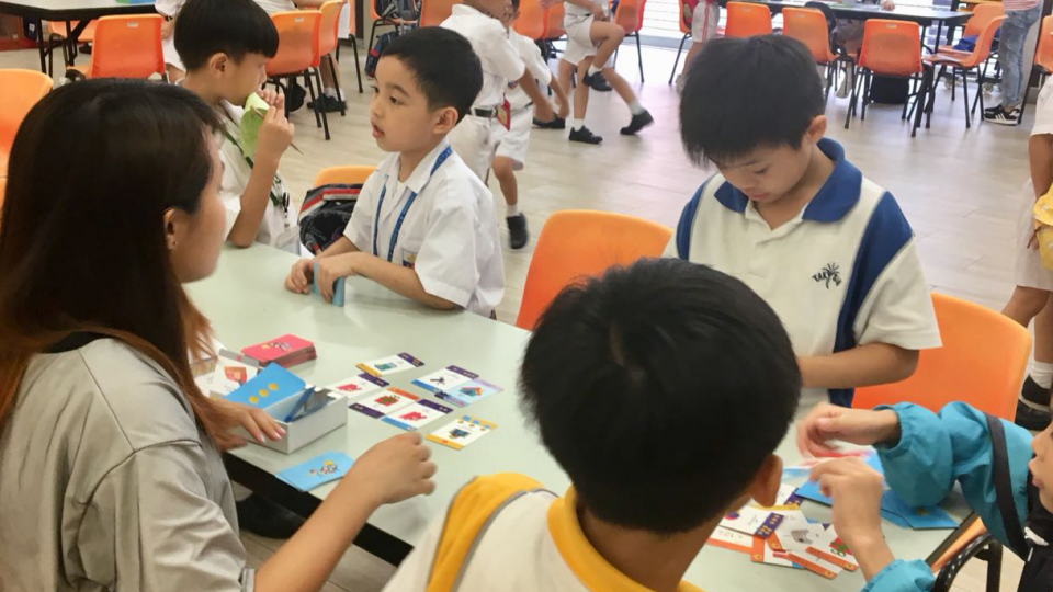 Having after-school class with children