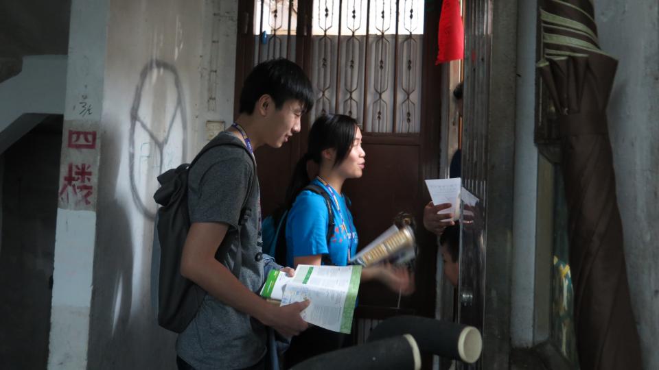 Visiting underprivileged families from door to door