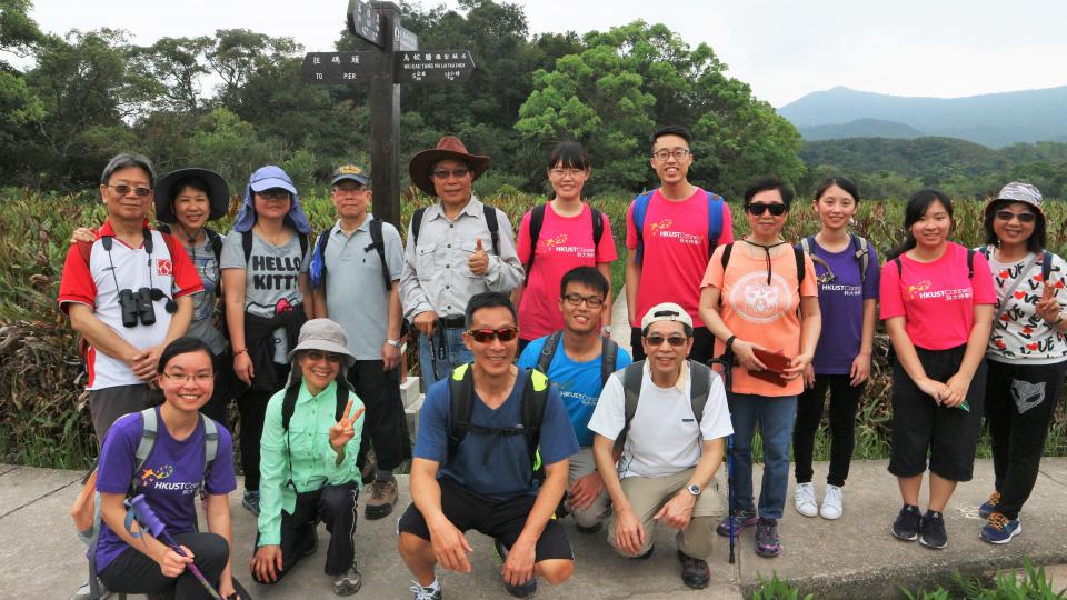 Having a good time enjoying the nature with the elderly