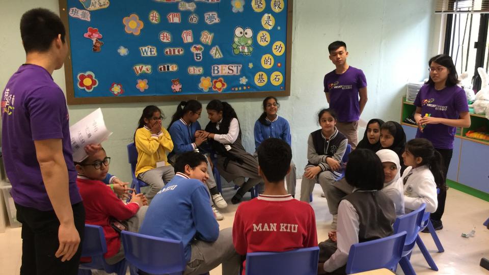 Volunteers and children having fun!