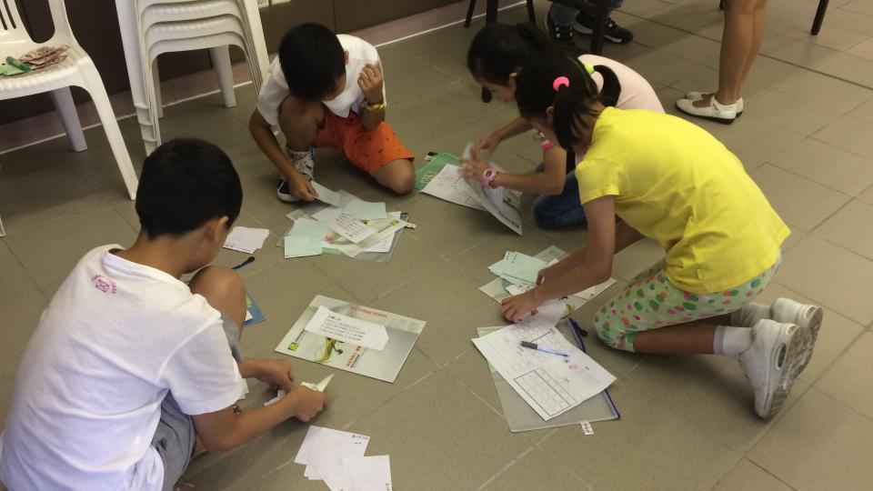 Children having fun with the games