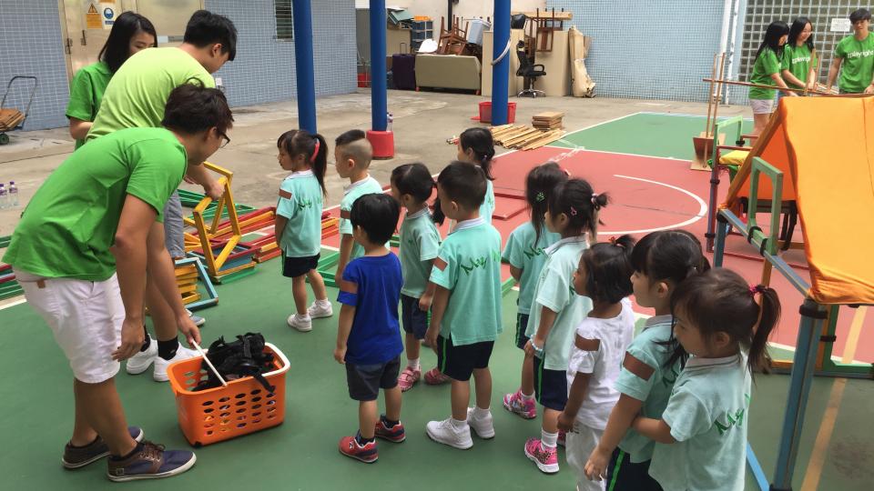 Playing games with the children