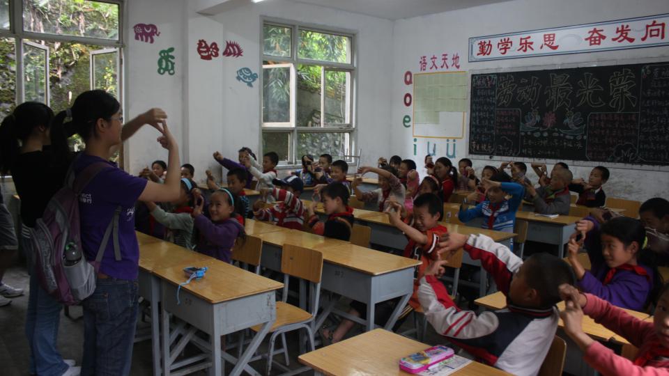 Children learning how to see the world through a camera