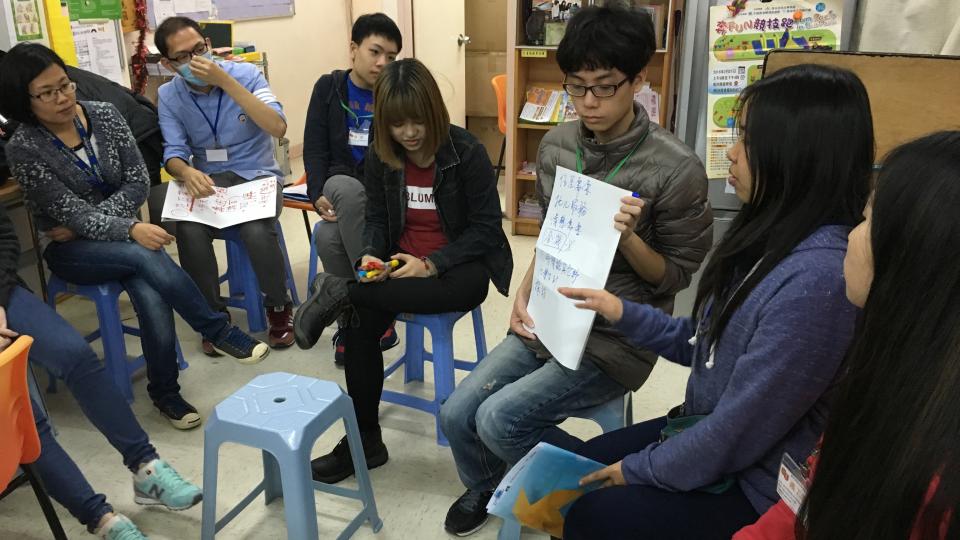 Having group discussion