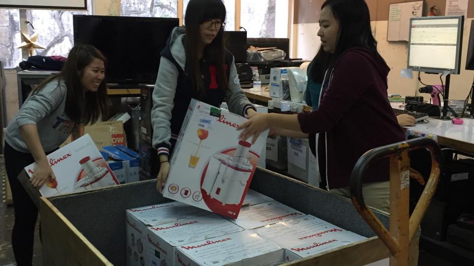 Volunteers helping out