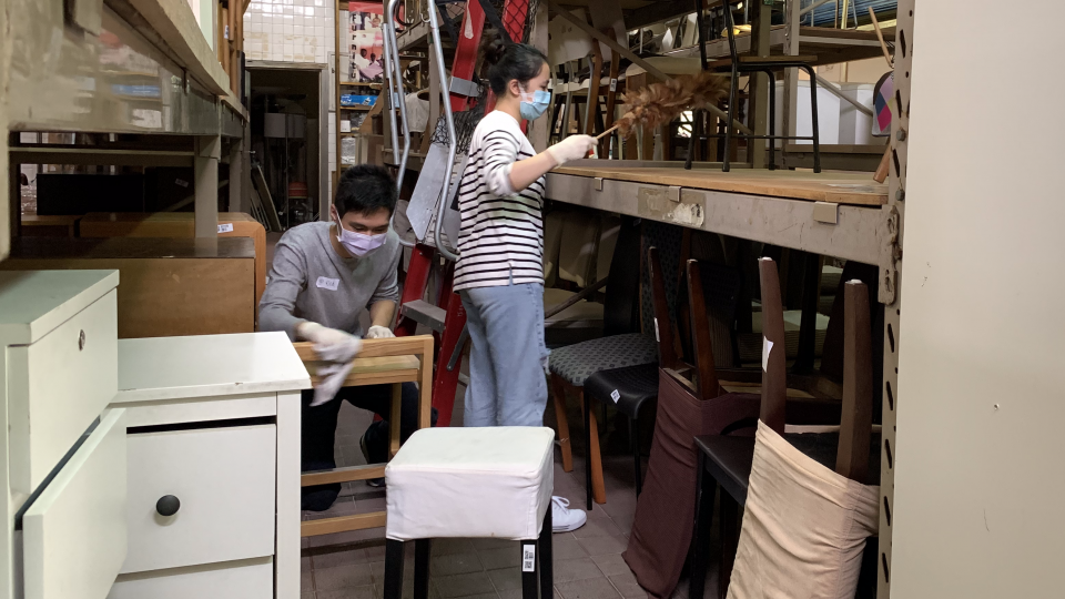 Cleaning furniture for redistributing to people in need