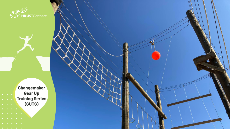 Jumping out of comfort zone - high rope course activity