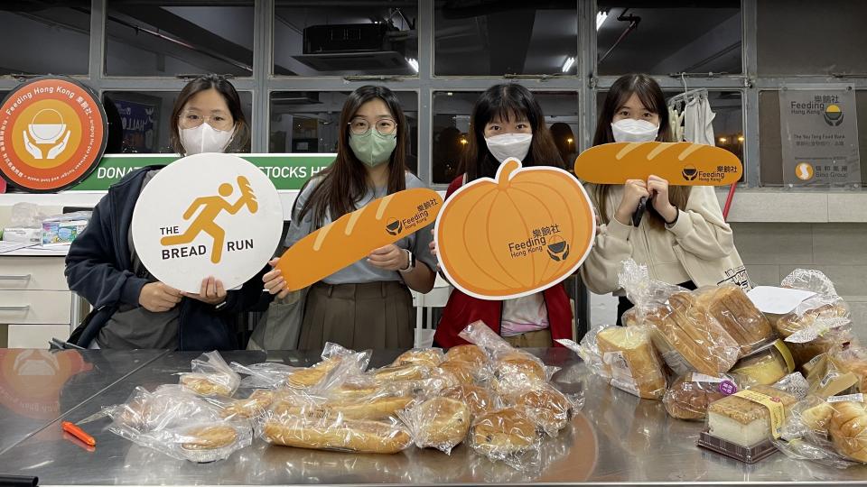 Volunteers at the base after completing their bread run