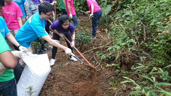 Volunteers helping in protecting the environment of the Reserve