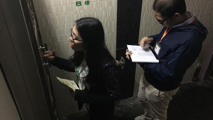 Volunteers approaching the households
