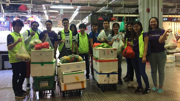 All collected food sorted and ready for redistribution