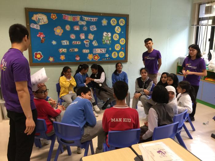 Volunteers and children having fun!