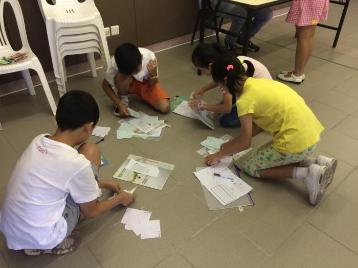 Children having fun with the games