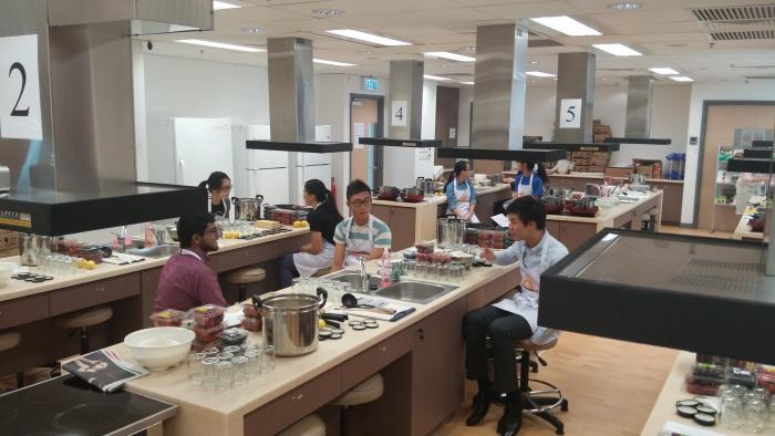 Volunteers being professional in the kitchen