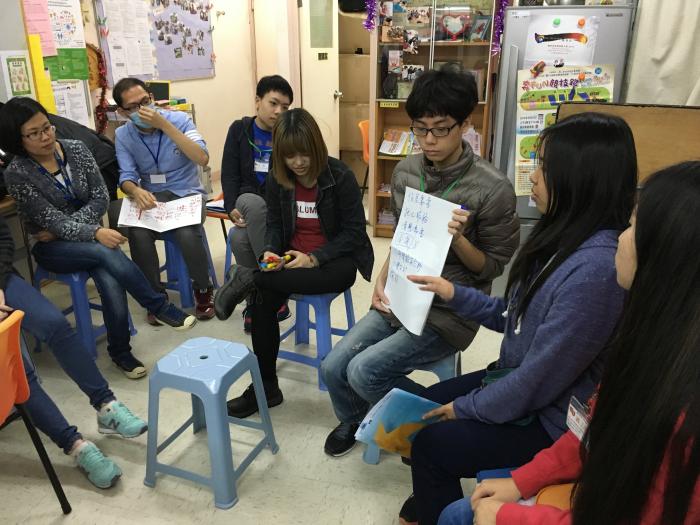 Having group discussion