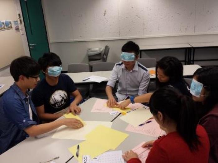 Volunteers learning communication skills through the mini-game