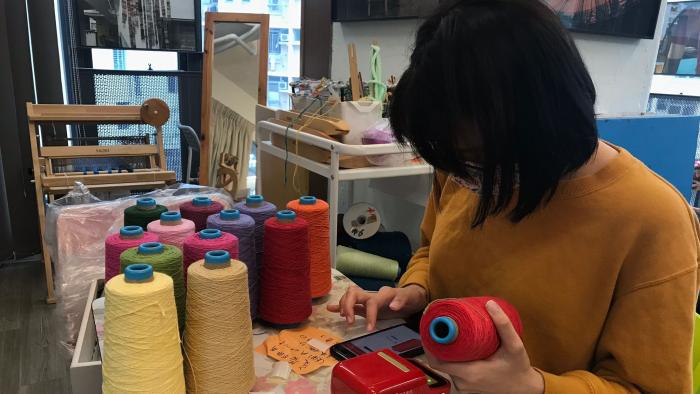 Student is doing the craft work