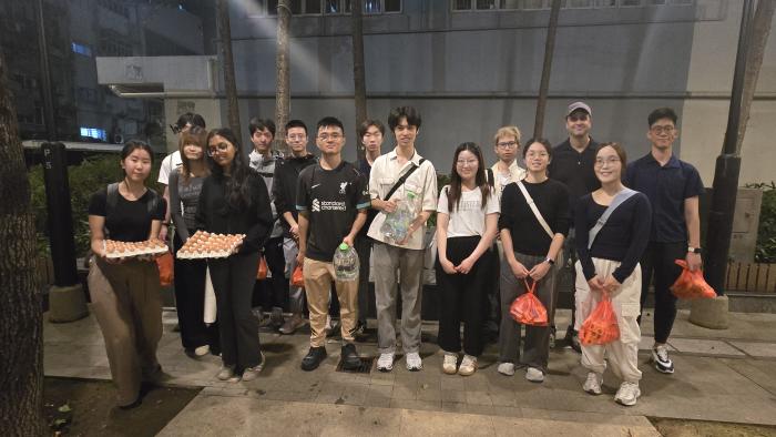 Volunteers getting the supplies ready before the visit